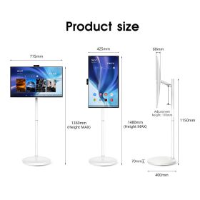 32 Inch 128GB Smart Portable TV Android OS 1080P 13MP Camera Remote Control Control Home Office Entertainment Portable Smart Tv (Option: Style1)